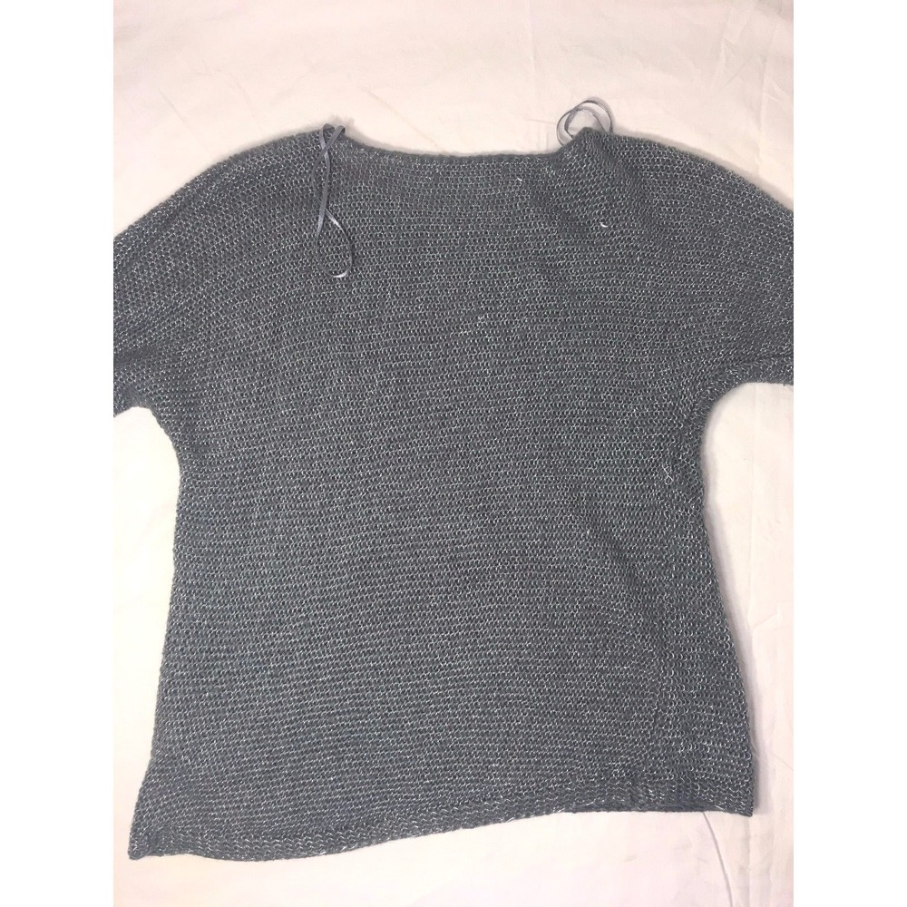 Jennifer Lopez Sweater Womens XS Gray Metallic Knit Boat Neck Batwing Casual - Picture 4 of 6
